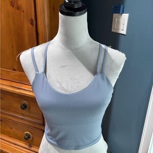 Amazon Double-Strap Light Blue Crop Tank, Sz S